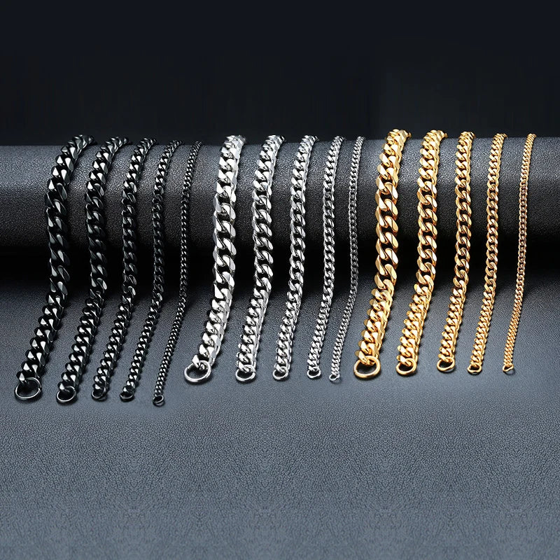 Vnox 3-11mm Chunky Miami Curb Chain Bracelet for Men