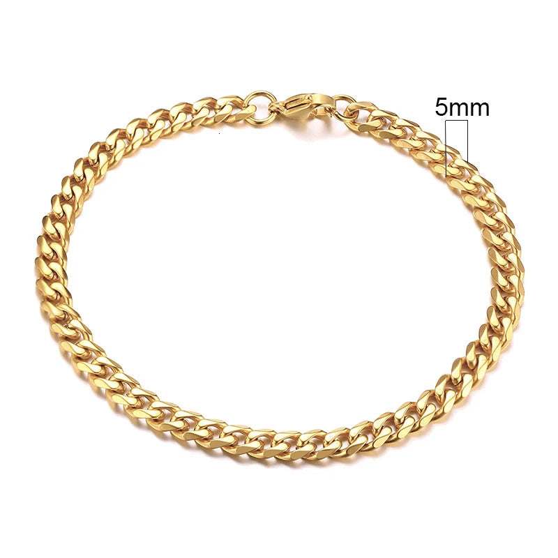 Vnox 3-11mm Chunky Miami Curb Chain Bracelet for Men