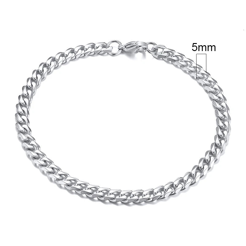 Vnox 3-11mm Chunky Miami Curb Chain Bracelet for Men