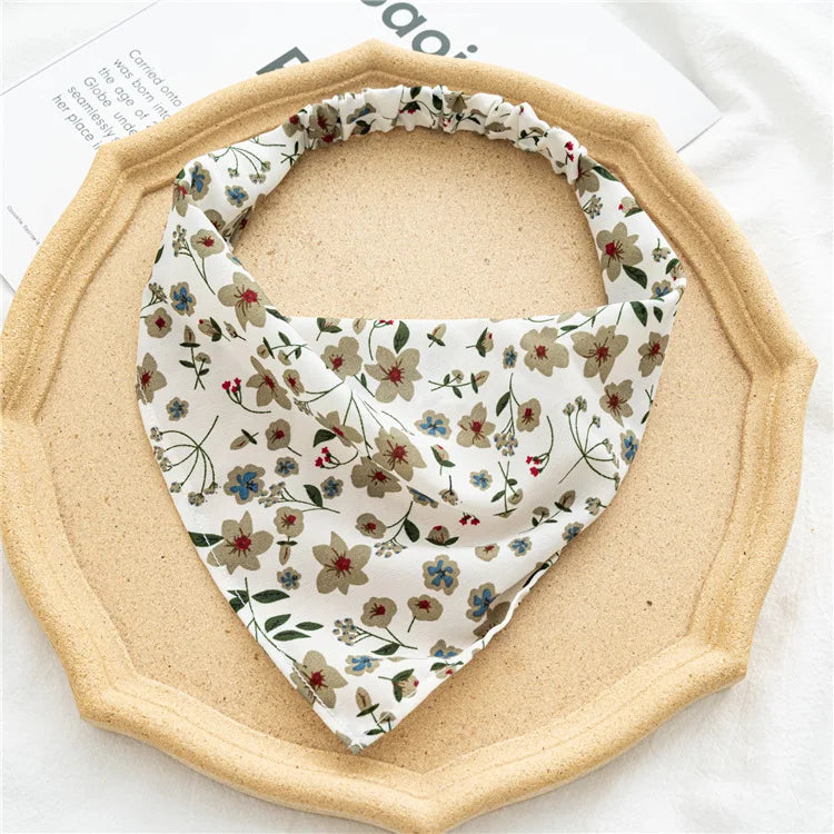 Vintage Floral Print Beach Bandana Hair Scarf