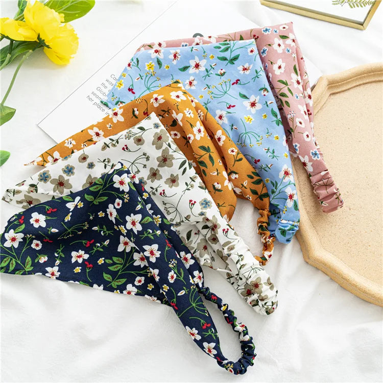 Vintage Floral Print Beach Bandana Hair Scarf