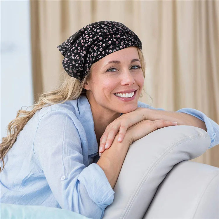 Vintage Floral Print Beach Bandana Hair Scarf