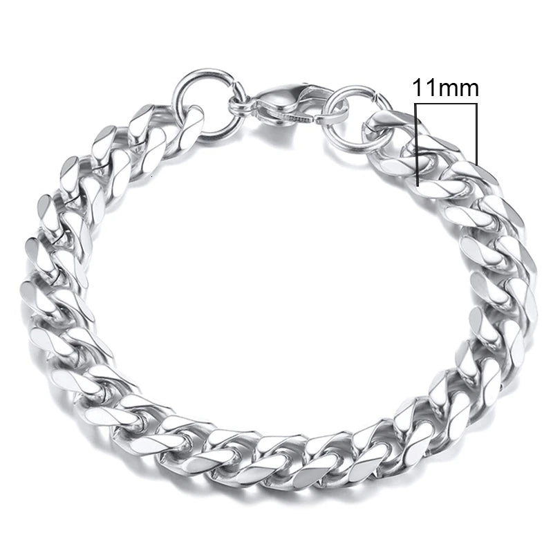 Vnox 3-11mm Chunky Miami Curb Chain Bracelet for Men