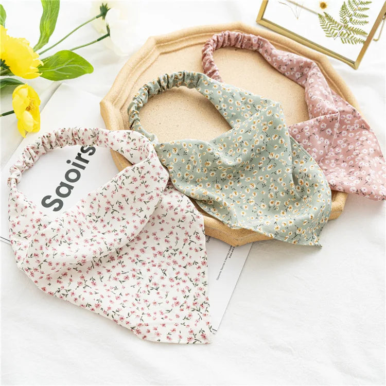 Vintage Floral Print Beach Bandana Hair Scarf