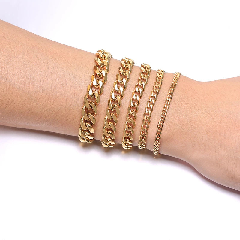 Vnox 3-11mm Chunky Miami Curb Chain Bracelet for Men