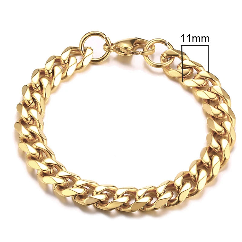 Vnox 3-11mm Chunky Miami Curb Chain Bracelet for Men