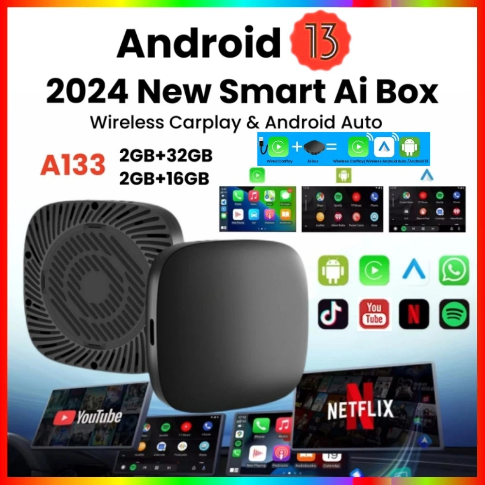CarPlay AI Box – Wireless Android Auto & Smart TV Box