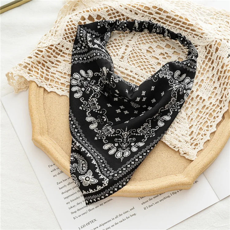Vintage Floral Print Beach Bandana Hair Scarf