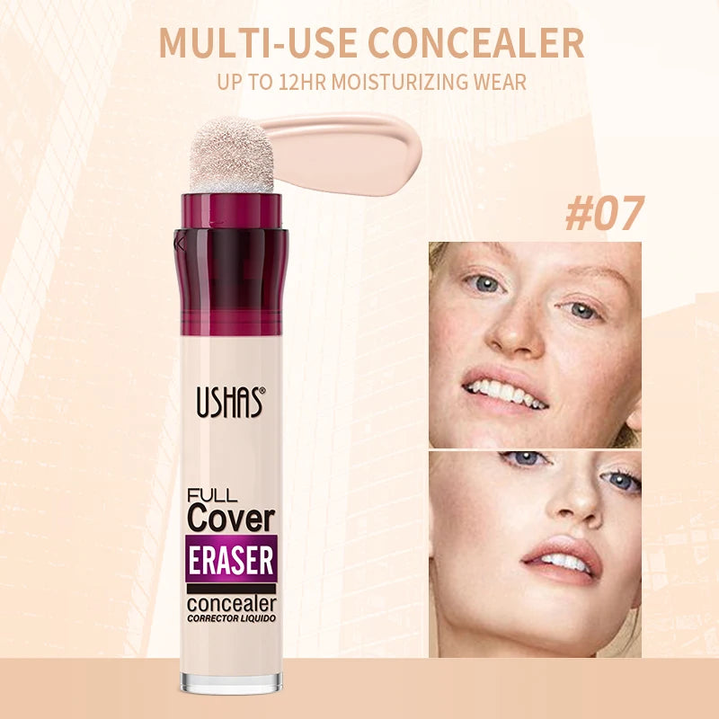 USHAS 12 Color Liquid Concealer - Moisturizing, Long-Lasting, and Lightweight