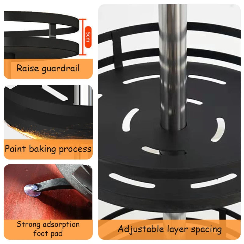 360° Rotating Spice Rack – Non-Skid Carbon Steel Organizer