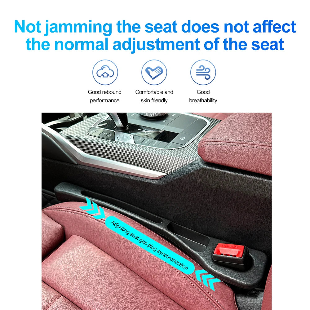 Car Seat Gap Filler – Leak-Proof Side Seam Plug Strip with Seatbelt Hole
