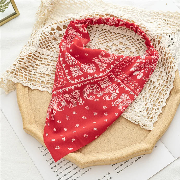Vintage Floral Print Beach Bandana Hair Scarf