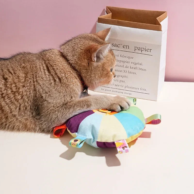 Funny Rainbow Plush Flying Saucer Dog Toy