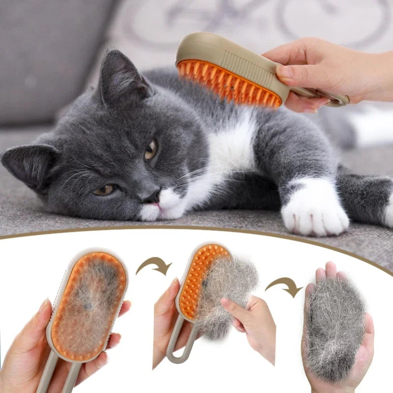 Electric Pet Massage Comb – One-Touch Spray Grooming Brush