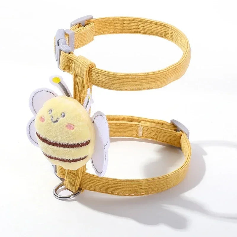 Adjustable Cat Harness Leash Collar Set