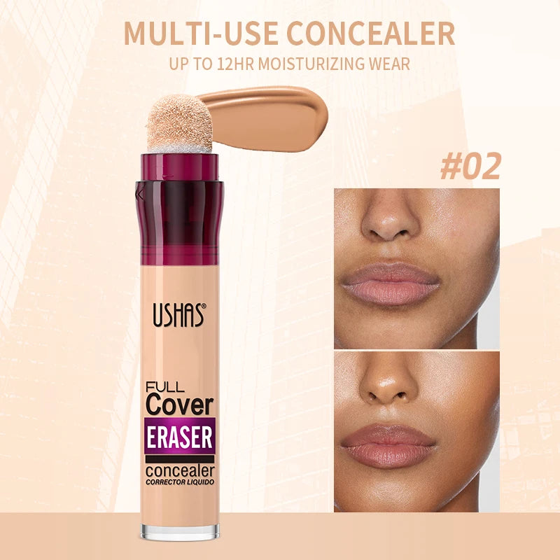 USHAS 12 Color Liquid Concealer - Moisturizing, Long-Lasting, and Lightweight
