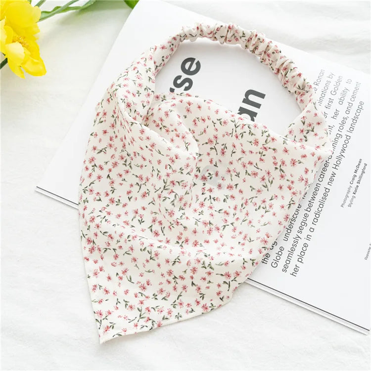 Vintage Floral Print Beach Bandana Hair Scarf