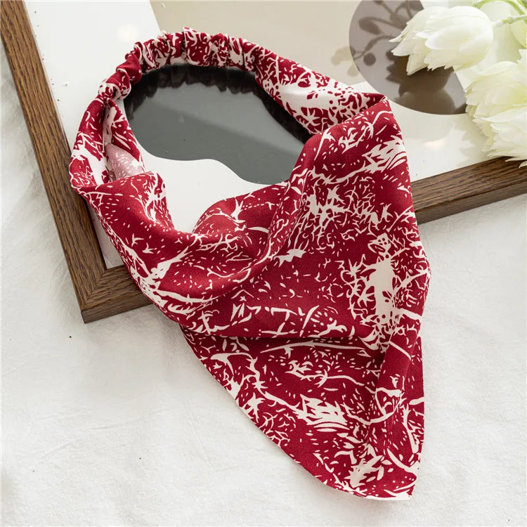 Vintage Floral Print Beach Bandana Hair Scarf