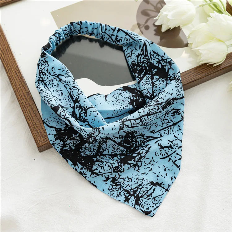 Vintage Floral Print Beach Bandana Hair Scarf