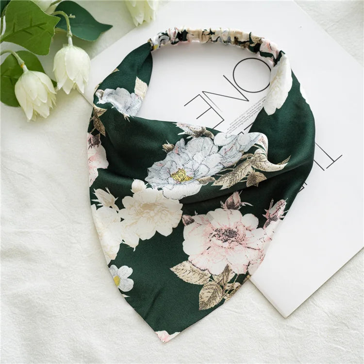 Vintage Floral Print Beach Bandana Hair Scarf