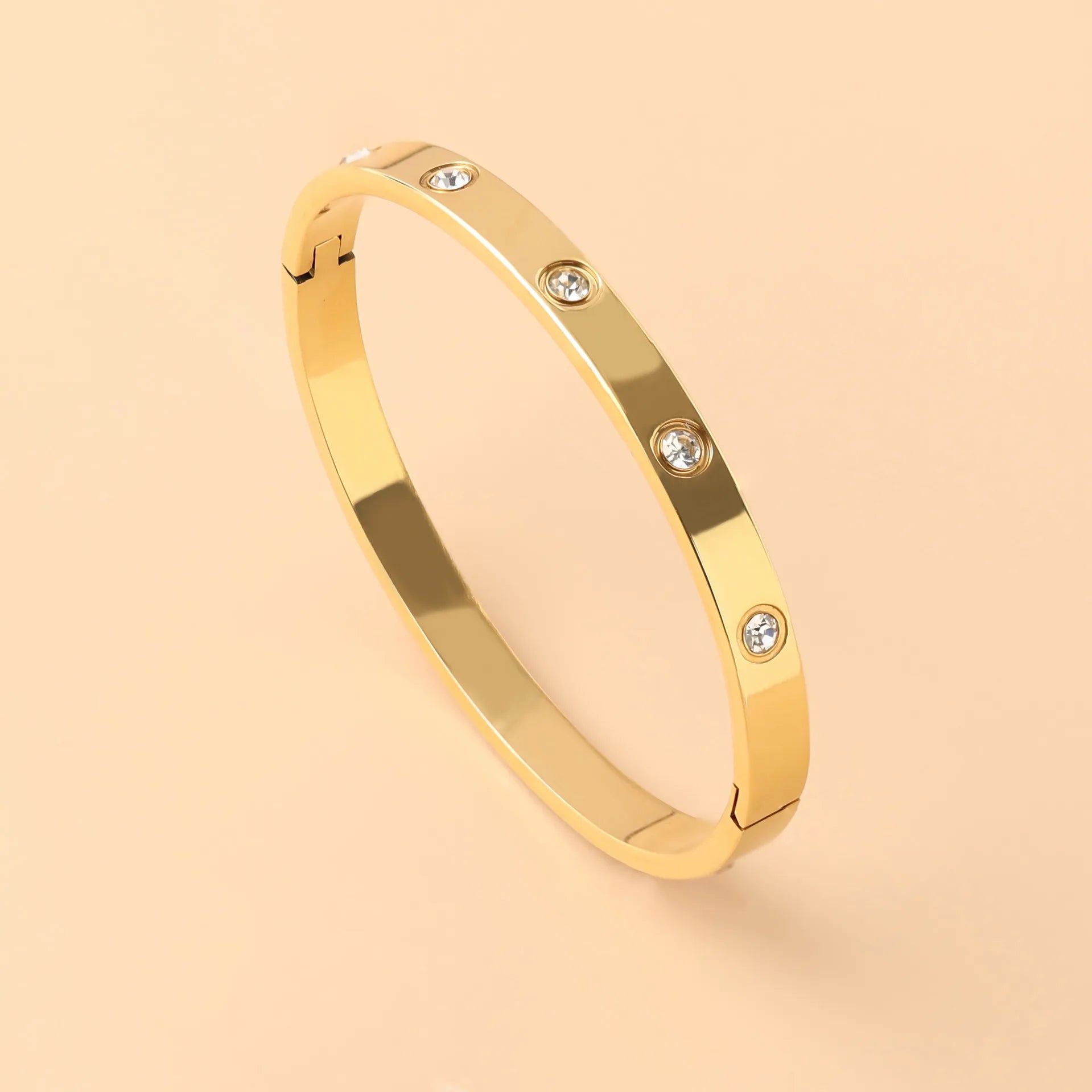 Stainless Steel Cubic Zirconia Bracelet for Couples