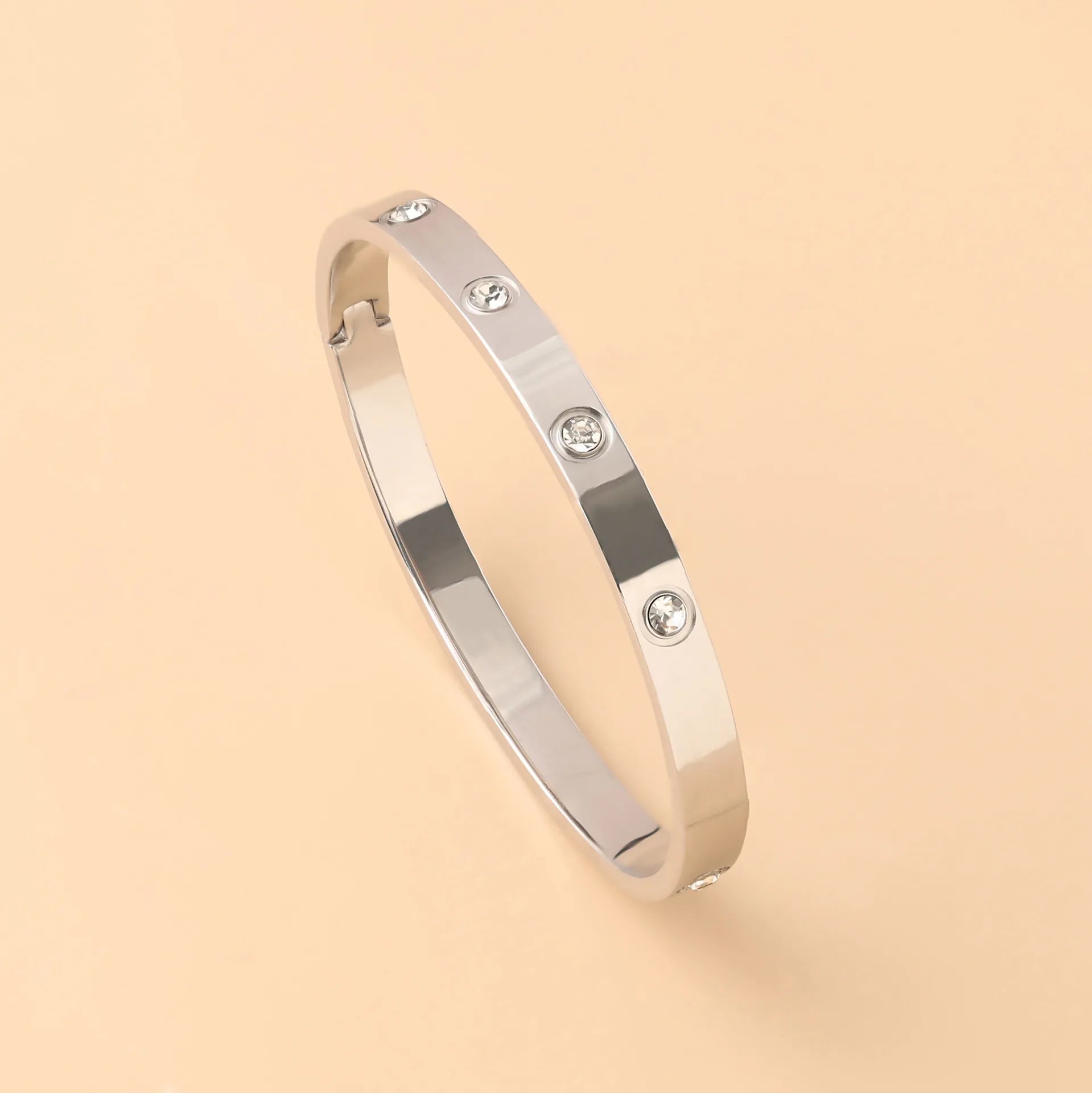 Stainless Steel Cubic Zirconia Bracelet for Couples