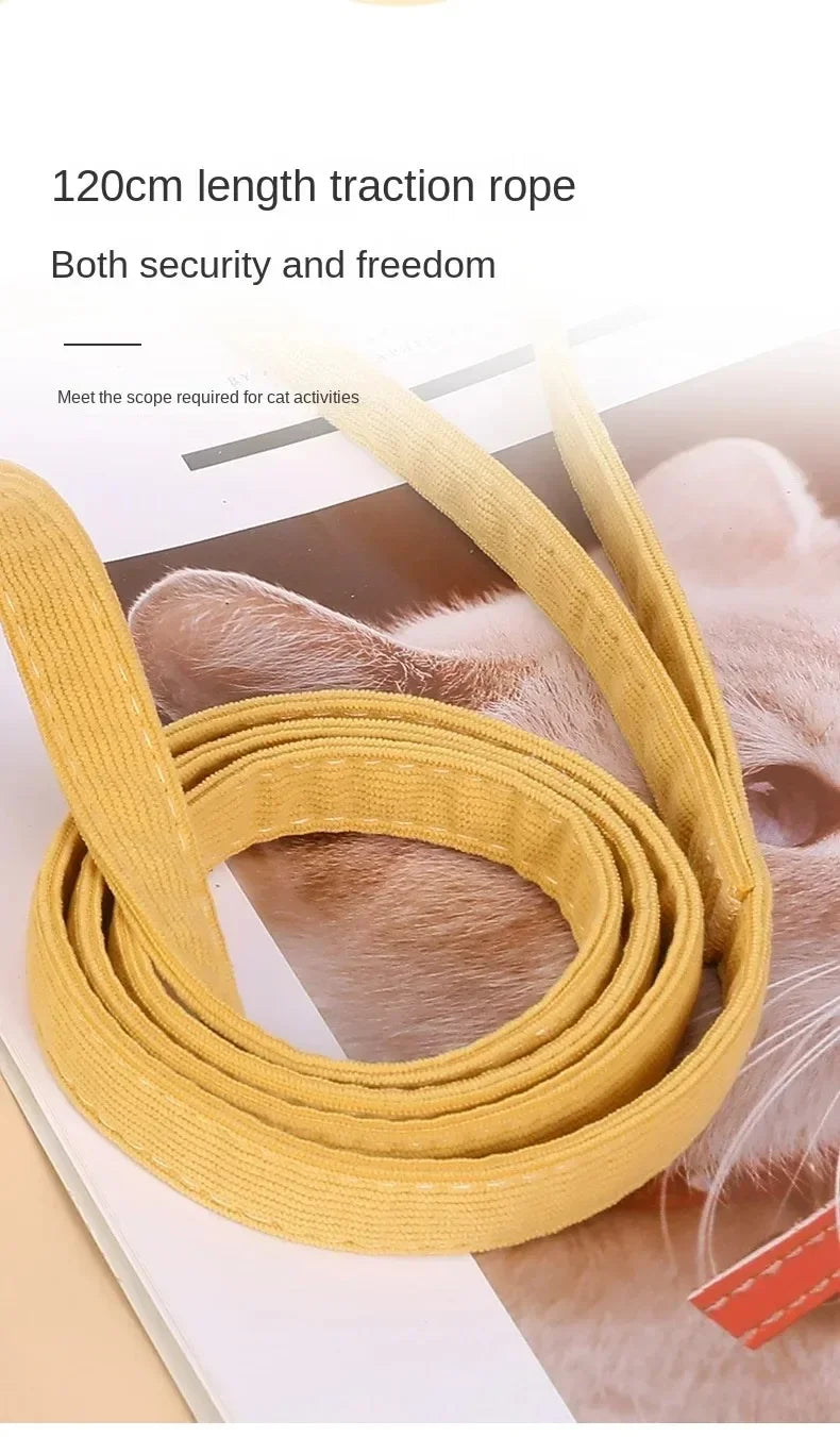 Adjustable Cat Harness Leash Collar Set