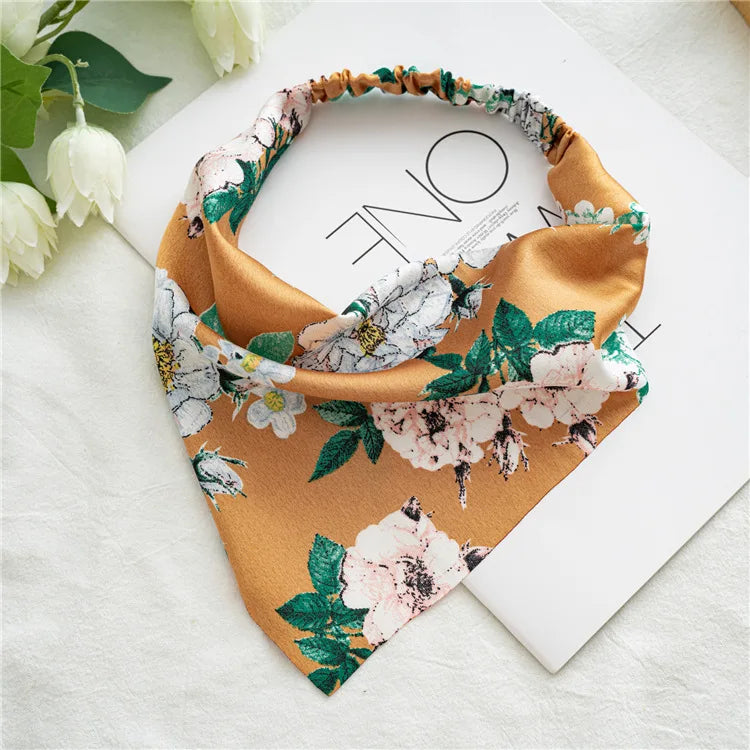 Vintage Floral Print Beach Bandana Hair Scarf