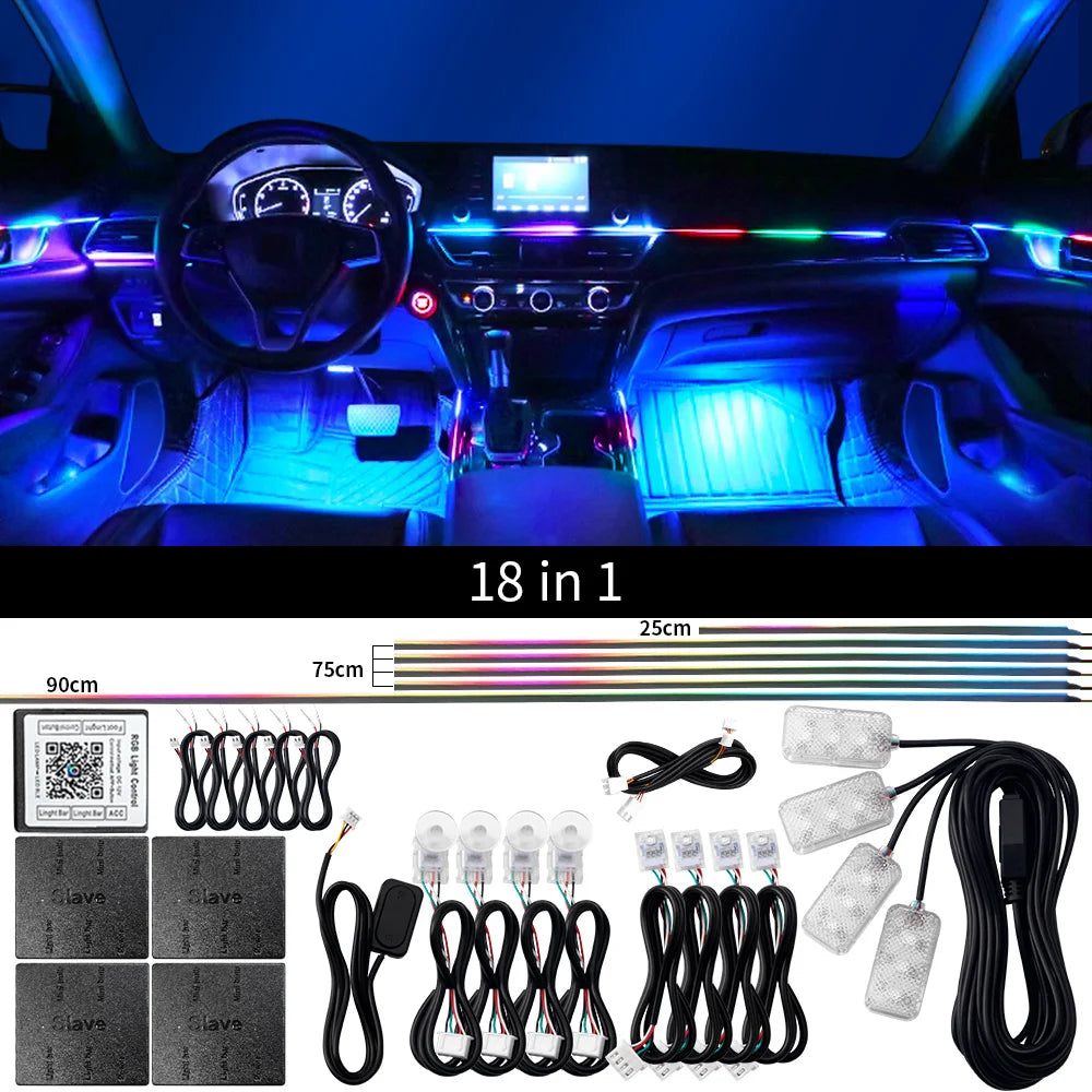 18-in-1 Dual Zone Car Ambient Light Kit