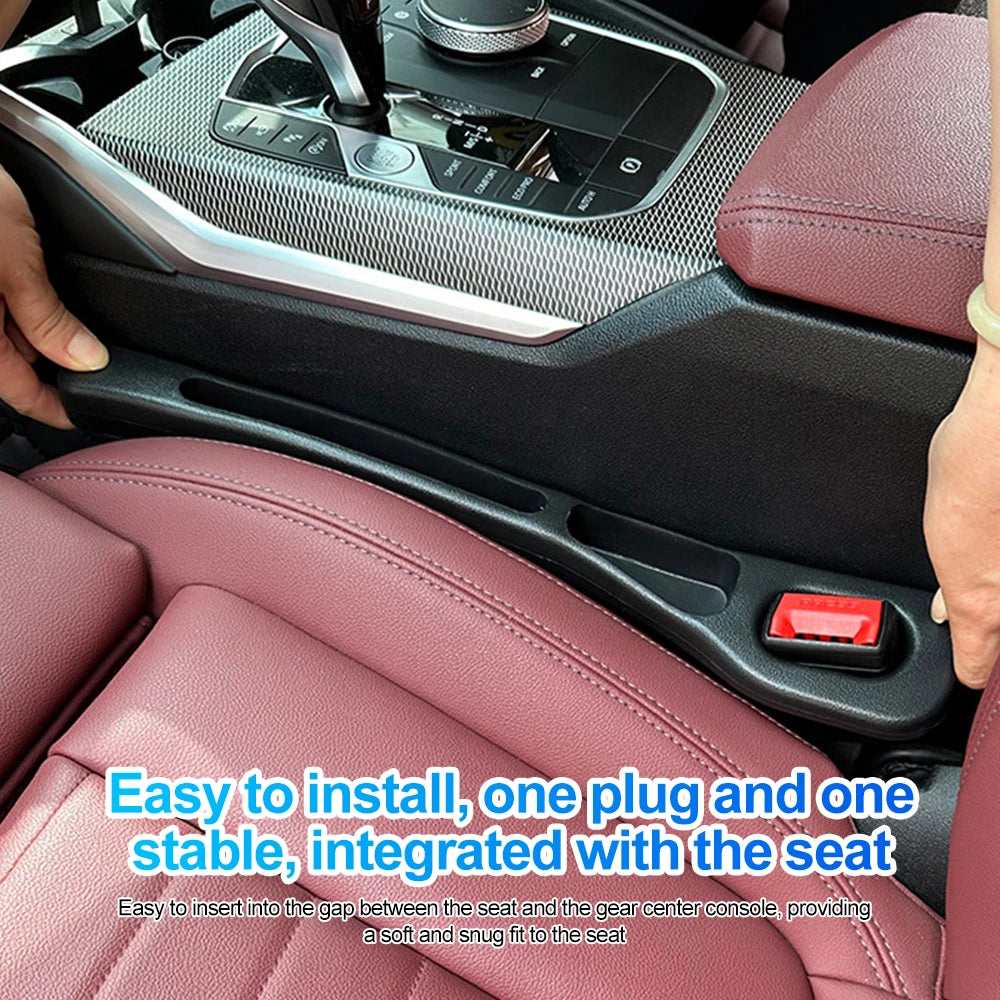 Car Seat Gap Filler – Leak-Proof Side Seam Plug Strip with Seatbelt Hole