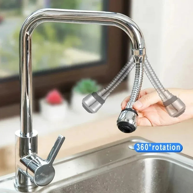 360° Rotating Faucet Head – Pressurized Anti-Splash Foam Sprayer for Kitchen