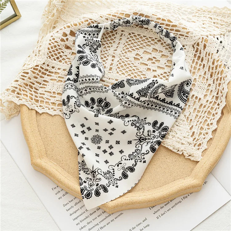 Vintage Floral Print Beach Bandana Hair Scarf