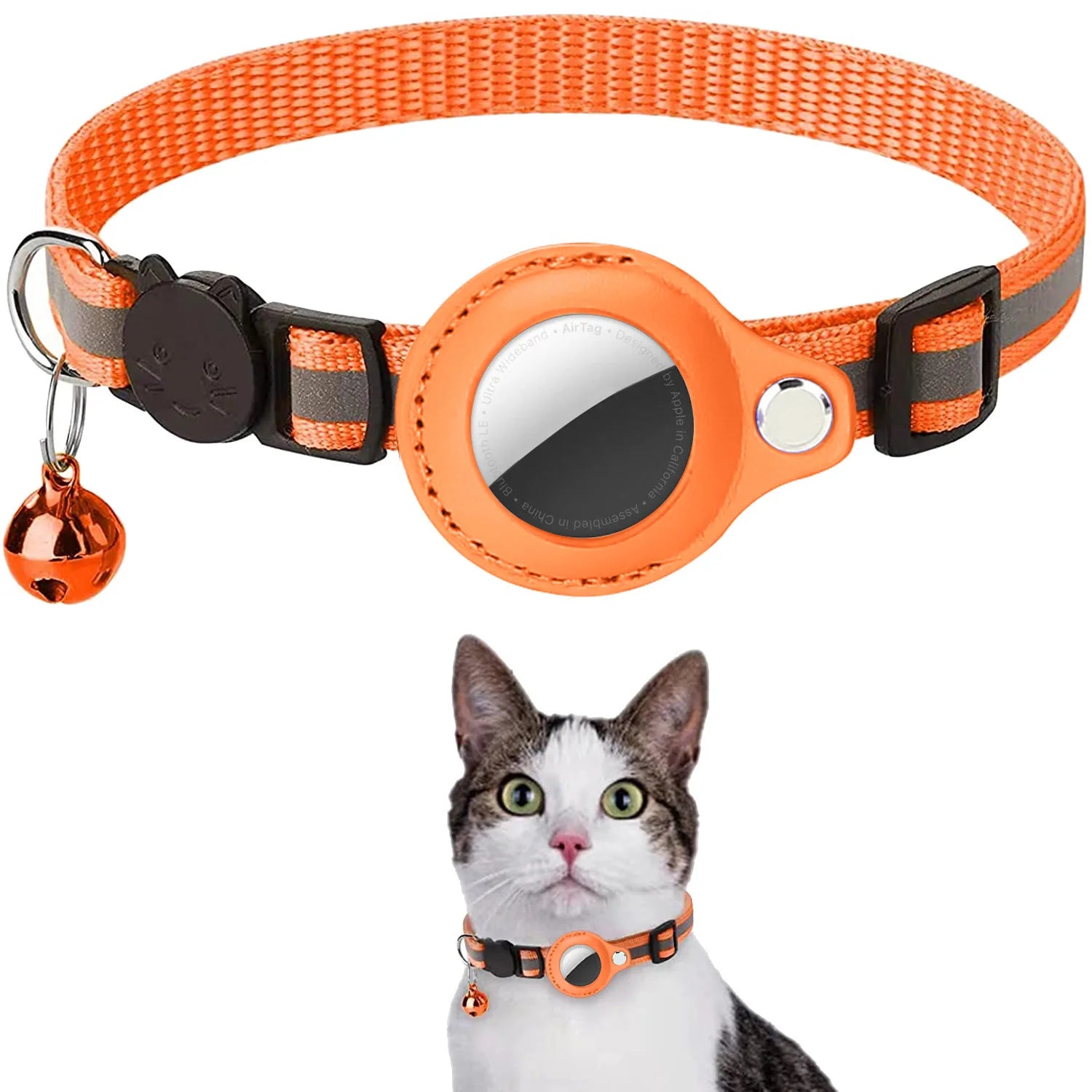 Cat AirTag Holder Collar – Adjustable, Breakaway Design