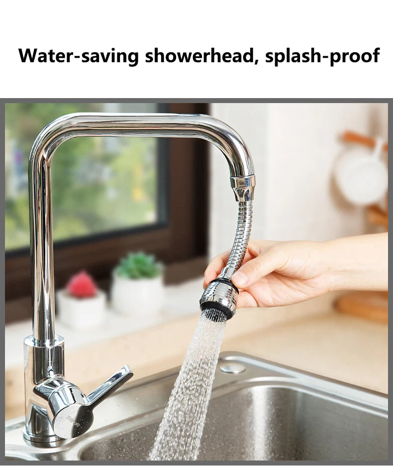 360° Rotating Faucet Head – Pressurized Anti-Splash Foam Sprayer for Kitchen