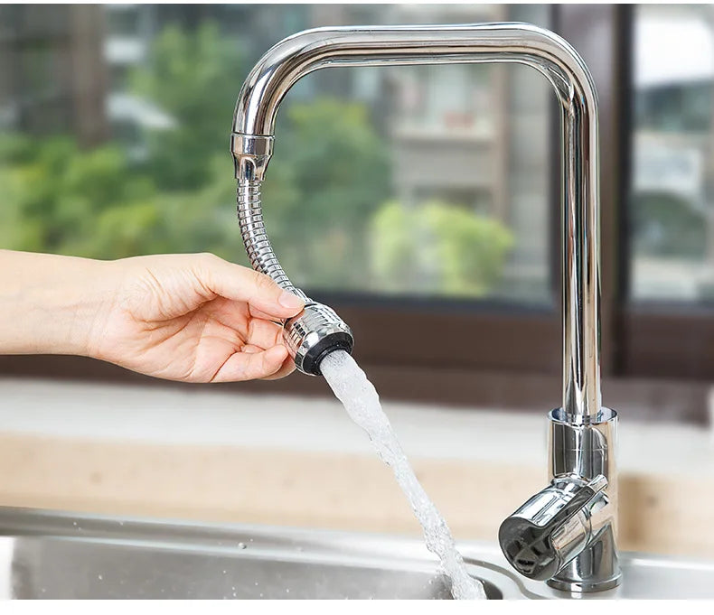 360° Rotating Faucet Head – Pressurized Anti-Splash Foam Sprayer for Kitchen