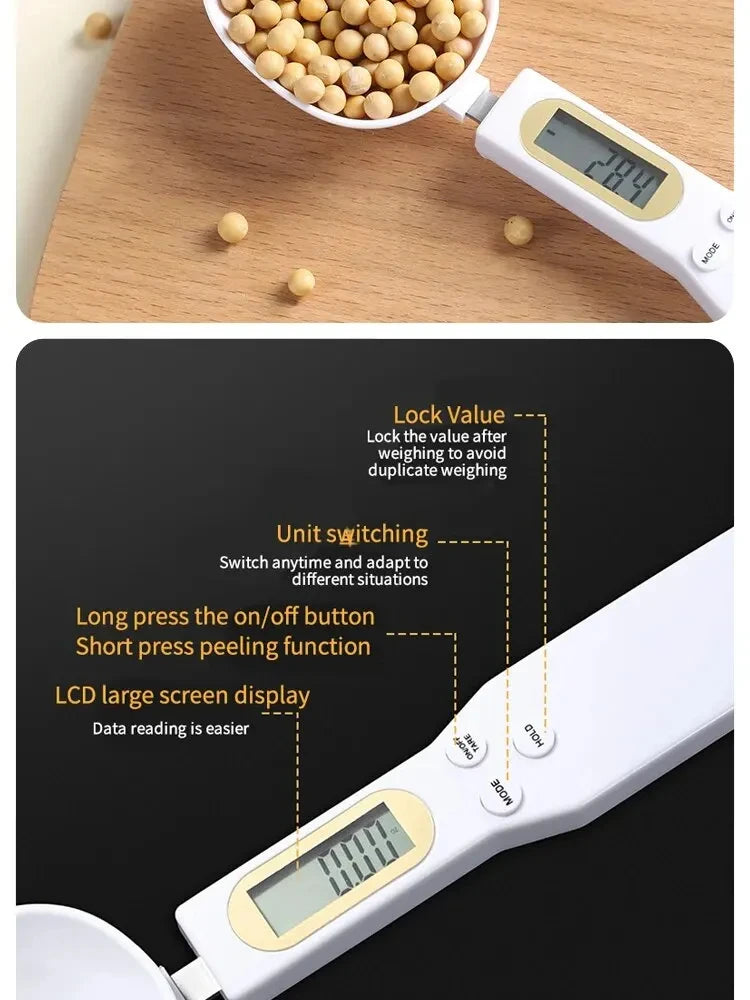 500g Digital Kitchen Scale Scoop – LCD Measuring