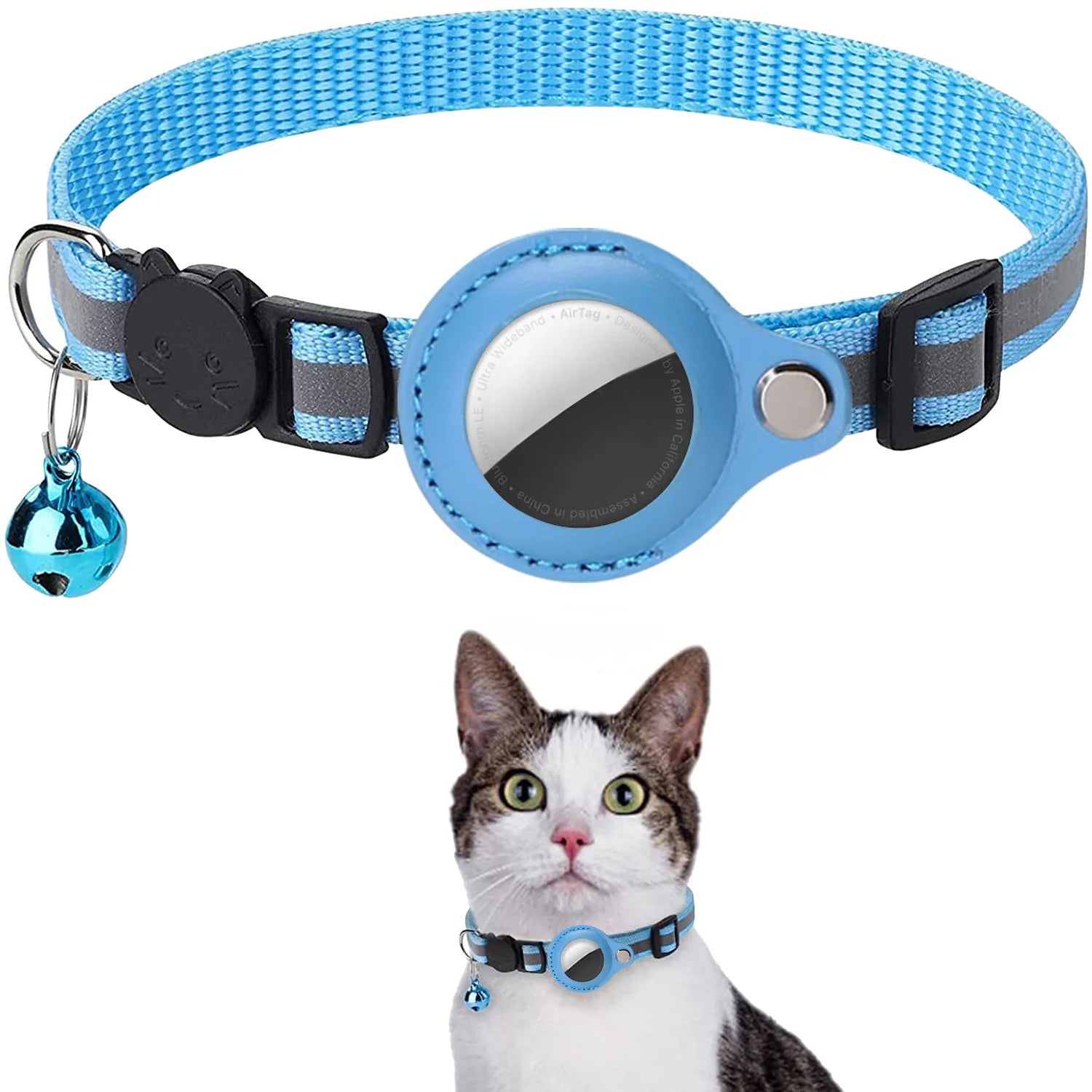 Cat AirTag Holder Collar – Adjustable, Breakaway Design