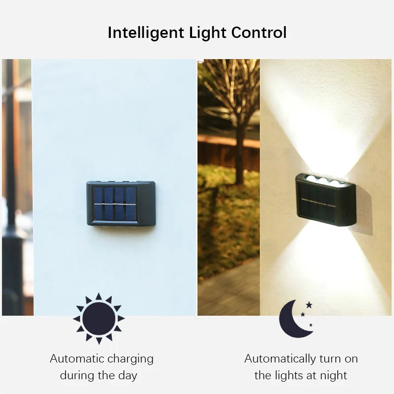 6 LED Solar Wall Lights