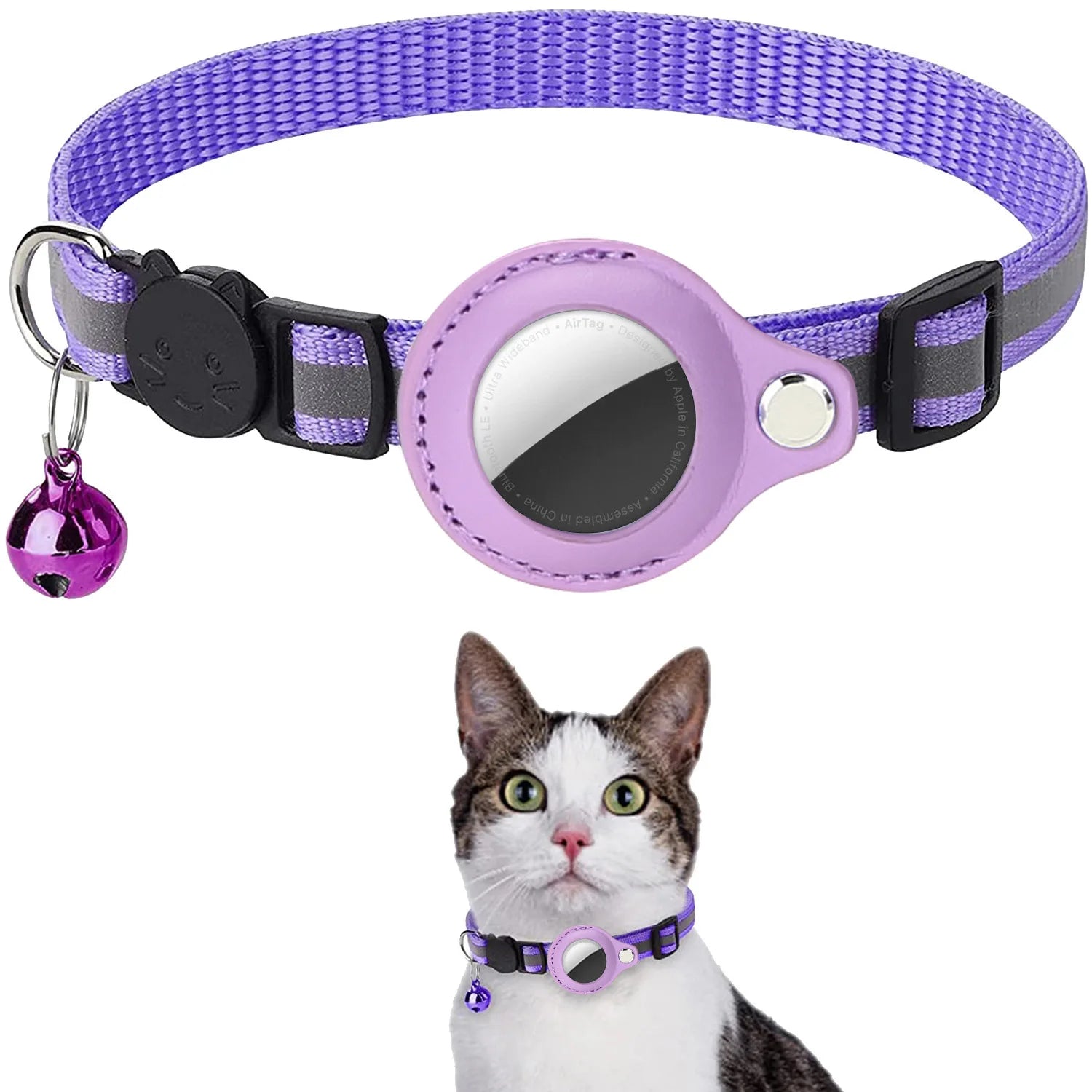Cat AirTag Holder Collar – Adjustable, Breakaway Design