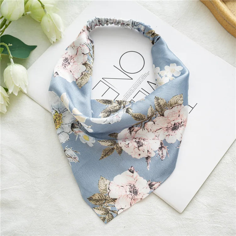 Vintage Floral Print Beach Bandana Hair Scarf