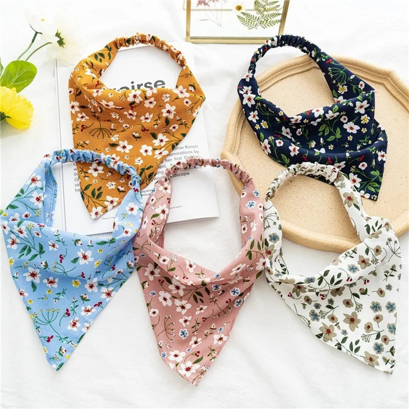 Vintage Floral Print Beach Bandana Hair Scarf
