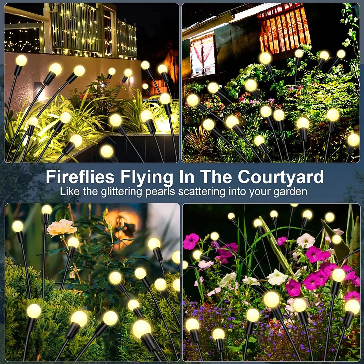 Upgraded Solar Firefly Garden Lights