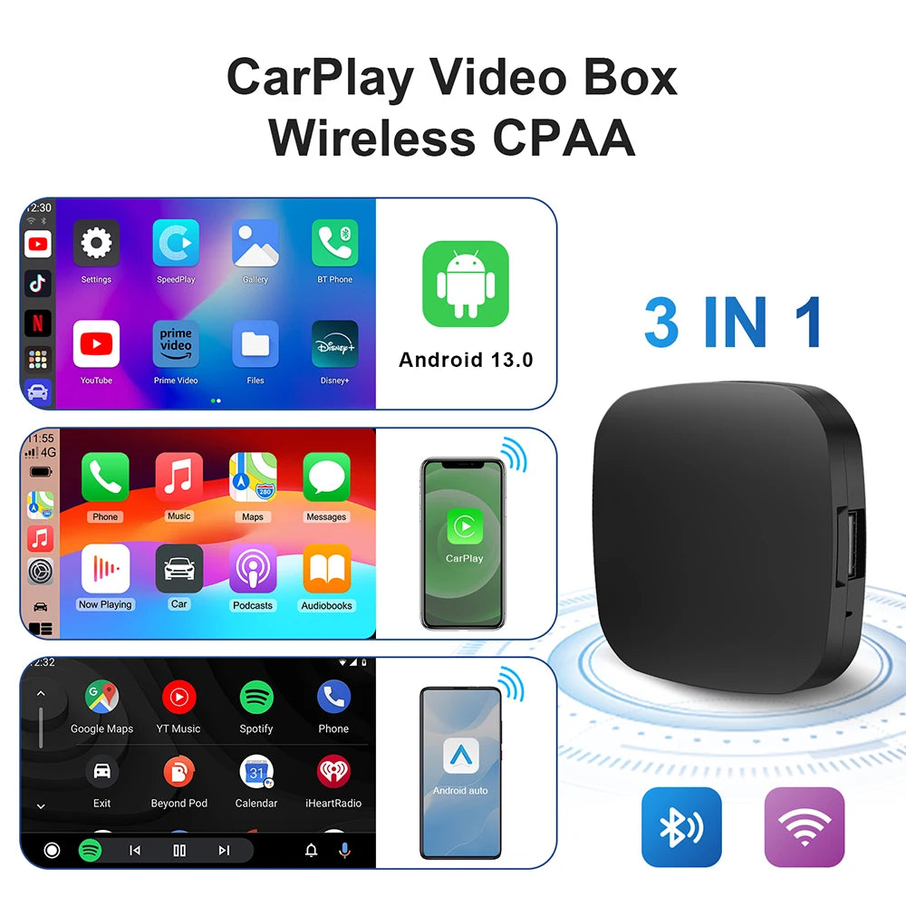CarPlay AI Box – Wireless Android Auto & Smart TV Box