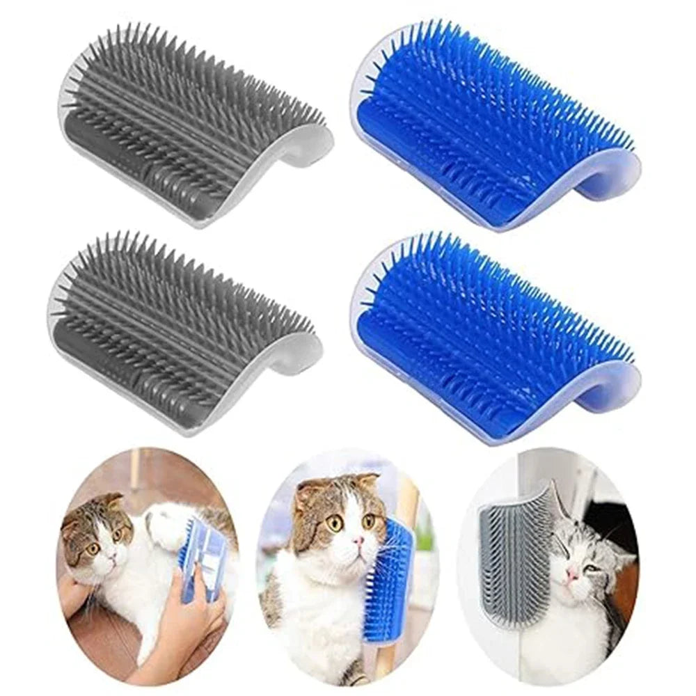 Cat Wall Brush with Catnip – Self-Grooming Corner Scratcher & Massager