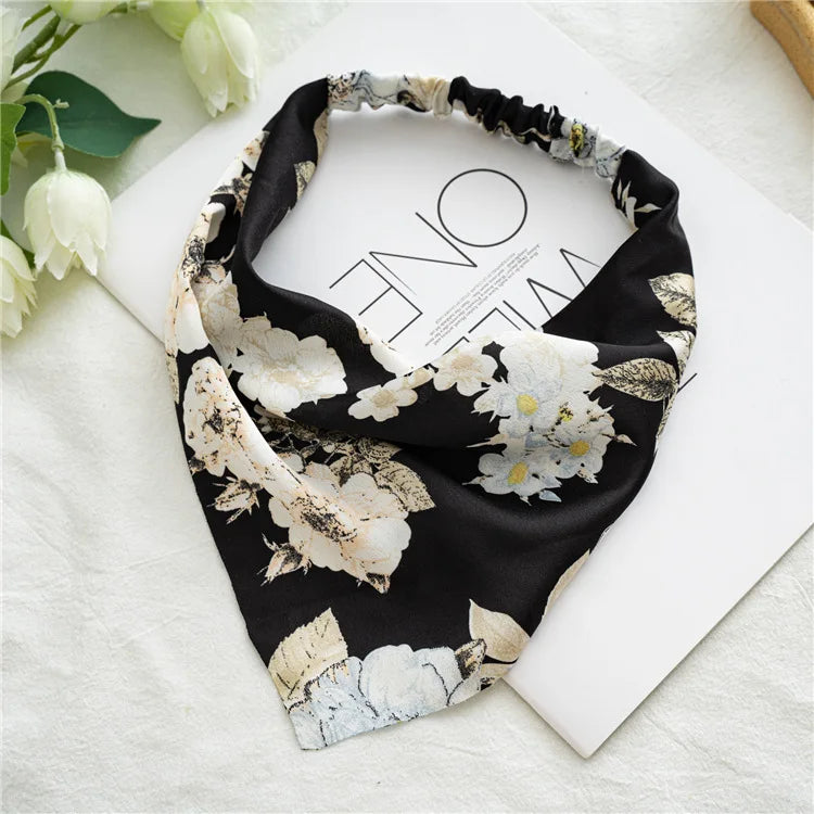 Vintage Floral Print Beach Bandana Hair Scarf