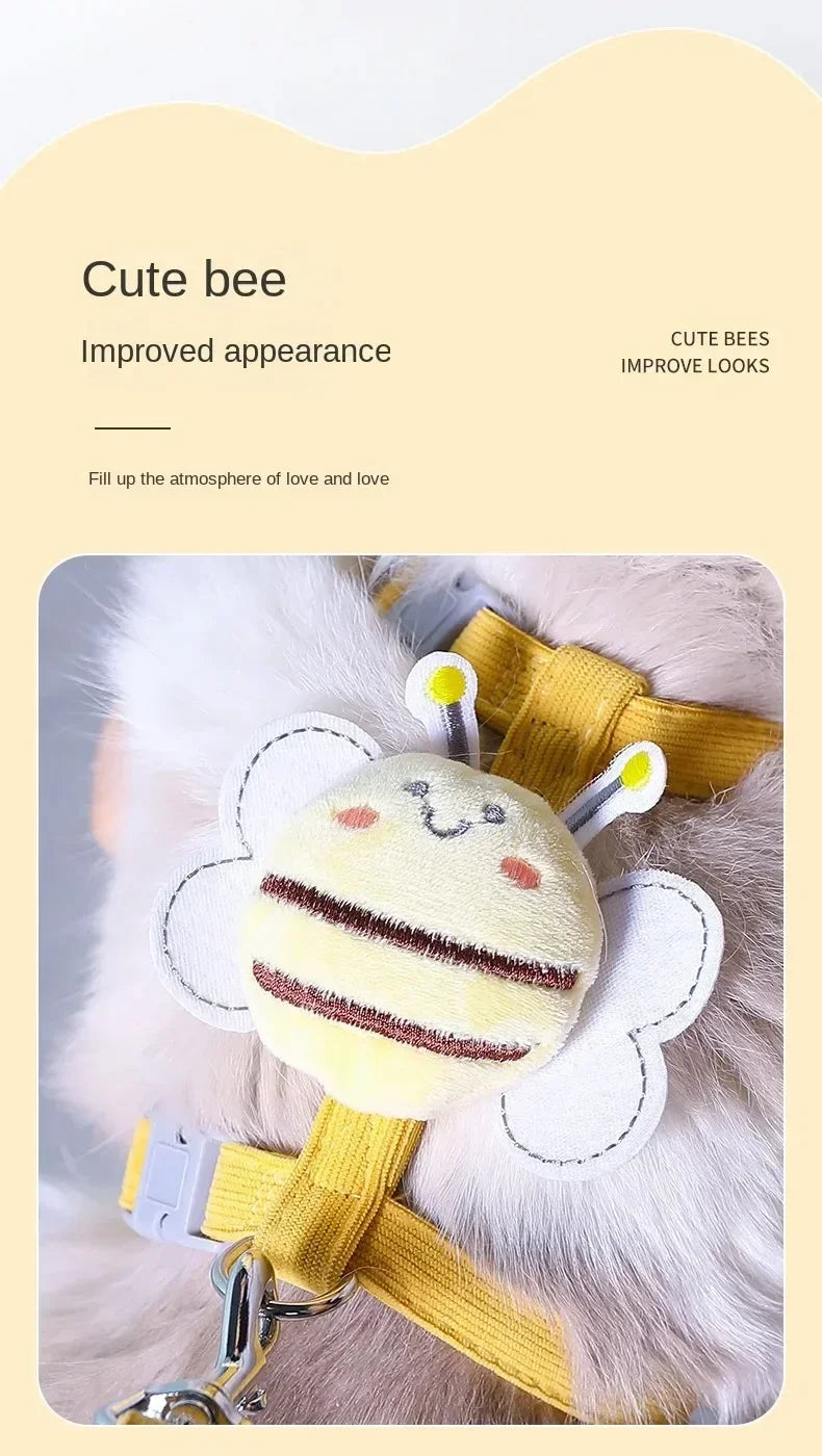Adjustable Cat Harness Leash Collar Set