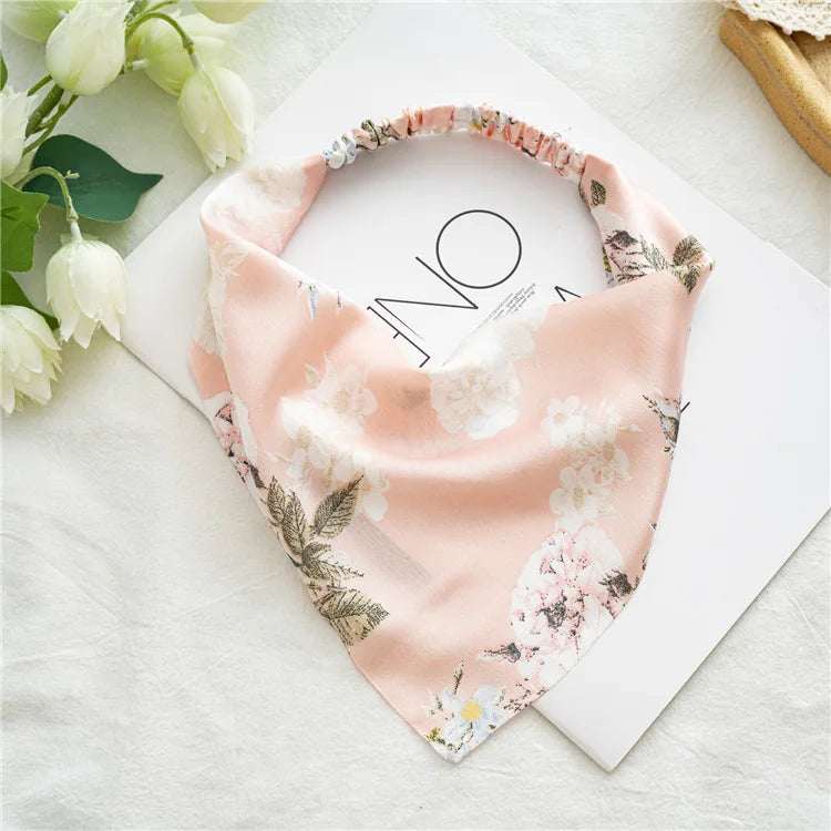 Vintage Floral Print Beach Bandana Hair Scarf