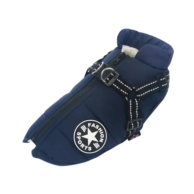 Winter Dog Jacket with Harness