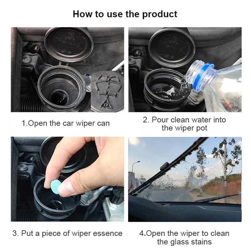 20/40pcs Effervescent Car Glass Cleaner Tablets
