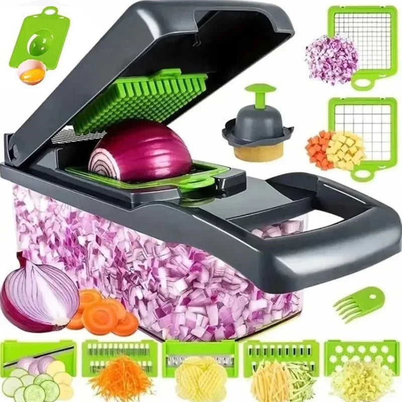 14/16-in-1 Vegetable Chopper – Multifunctional Slicer, Dicer & Grater for Kitchen